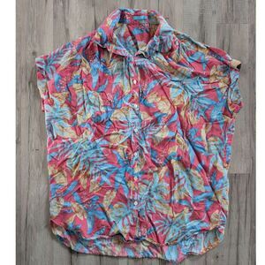 J. McLaughlin Alondra Tropical Flowers Blouse, Medium (C1)